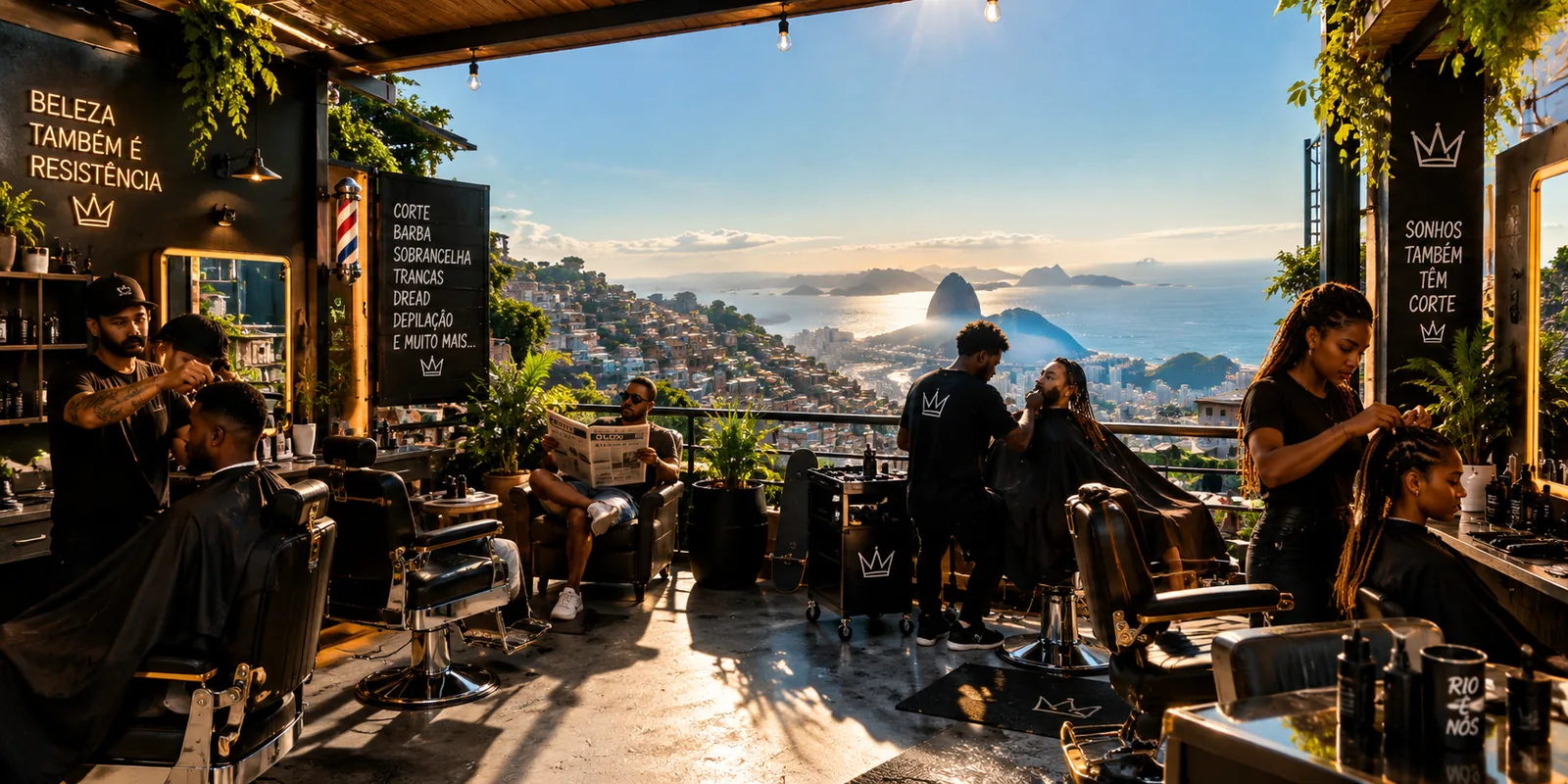 Barbearia com vista para o Rio